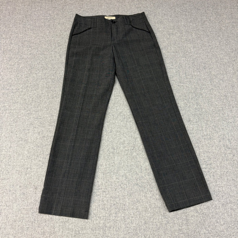 G.H. Bass & Co. Dress Pants Size 2 Gray Plaid Premium Fit Stretch Straight Leg